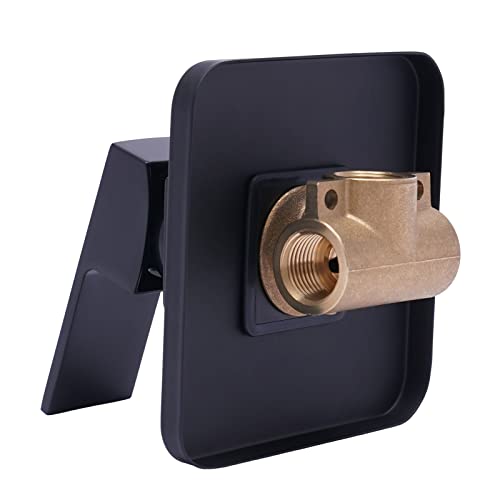 Grifo de ducha con válvula de conmutación, conector de grifo mezclador para agua fría y caliente, grifo empotrado para ducha (negro)