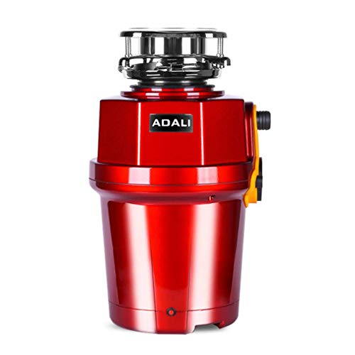 XUNMAIFXI Durable Household Food,Continuous Feed Disposall Waste Disposer,Garbage Disposal,Kitchen Waste Grinder with Air Switch 800W,1400ML Home, Red