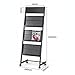 Standing Magazine Stand Rolling Floor Magazine Rack Portable Catalog Literature Rack 3 Pockets for Trade Booth Office Retail Store Office and Tradeshow Displa (Color : Black Size : 133x38x48