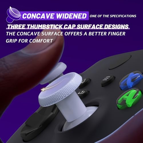 Image of eXtremeRate ThumbsGear V3 Interchangeable Thumbsticks for Xbox Core Controller, 4 Height Adjustable Convex and Concave Grip Joysticks for Xbox One S /X /Elite, for Nintendo Switch Pro - Original White