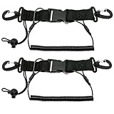 txuzong 2 Piezas Correa para Cámara de Buceo - Cuerda de Seguridad Elástica con Mosquetón de Liberación Rápida - Arnés Anti-Pérdida para Equipo de Buceo y Snorkel - Accesorio Submarino para Hombre y M