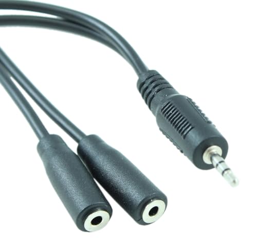 Cable adaptador estéreo 2.5mm TRS Y-Split 1 macho a 2 hembras miniatura 2