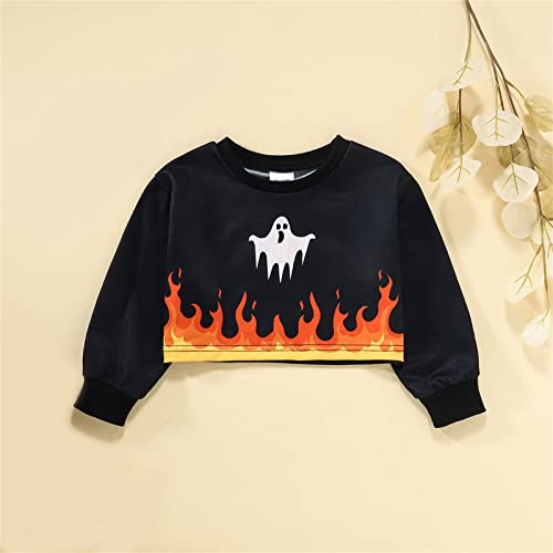 Blusa de moletom infantil infantil infantil para bebês meninas Hallowmas manga longa blusa blusa blu
