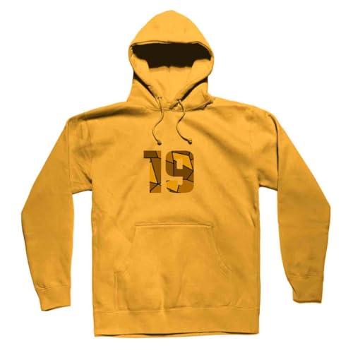 Sweat à capuche unisexe 19 en jaune doré | Hoodie confortable homme