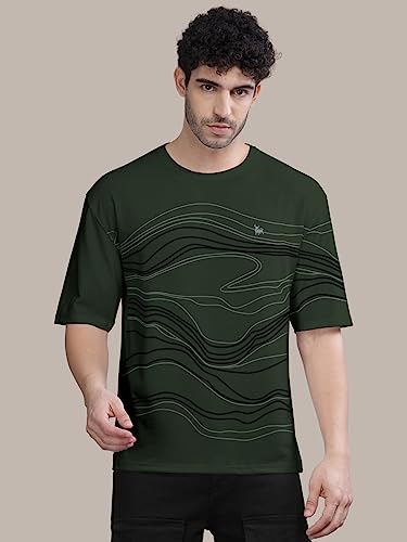 Image of BULLMER Trendy Front and Back Printed Oversized Round Neck T-Shirt for Men - Pack of 2
