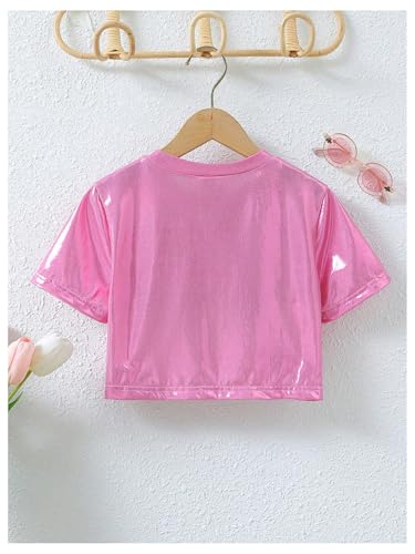 Floerns Girl's Short Sleeve T Shirts Crew Neck Streetwear Party Crop Tops2