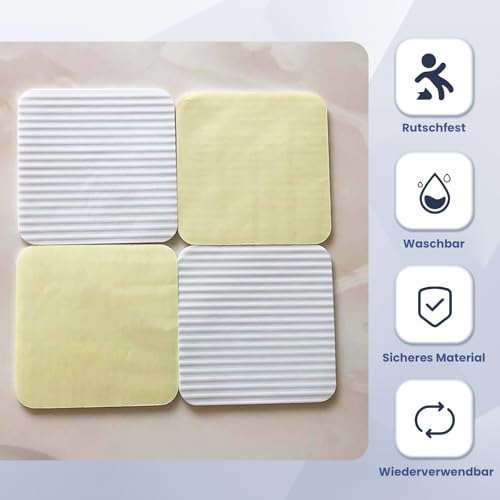 Miniatura 5 de Gicctyble Almohadillas Antideslizantes Para Alfombras 4 Piezas Reutilizables Y Lavables, Tecnología De Vacío, Fijación Fuerte, No Dejan Residuos, Para Madera, Baldosas, Laminados 10x10 Cm