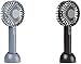 Ventilateur de poche USB rechargeable à 3 niveaux de vitesse alimenté par batterie Ventilateur électrique idéal pour la maison, les voyages et le camping (gris)