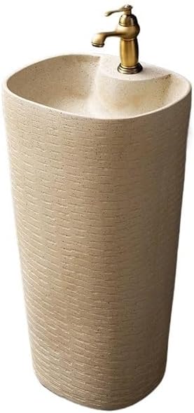 Pedestal Sinks Home Balcony Column Sink Wash Basin Ceramic Garden Bathroom (A)