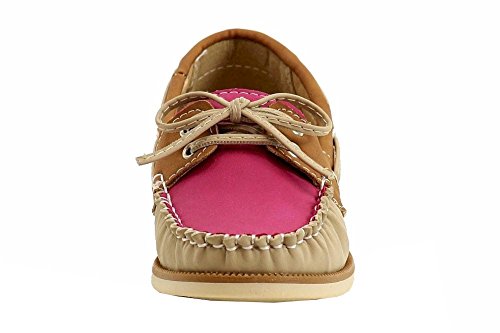 Girl's Fashion Slip On Tan/Pink Boat Shoes Sz:2