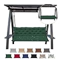 NANGELRN Porch Swing Cushion with Backrest,Waterproof Bench Cushion for Outdoor Furniture,2-3 Seater Replacement Thickened swing cushion with Ties,Patio,Outdoor,Backyard and Garden (Dark Green,47x40)