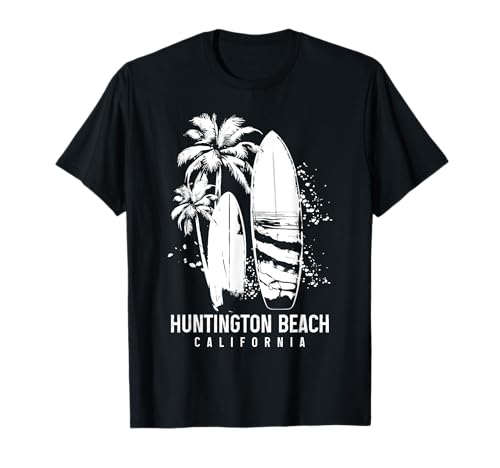 Huntington Beach California Surf Vintage Surfing Surfista Camiseta