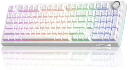 SOLAKAKA KI99 Pro 96% Wireless Mechanical Keyboard, RGB Gaming Keyboard, Hot-Swappable Pre-Lubed Switches, Gasket Structure Creamy Keyboards (Contour-Style White, Non-Silent Version) SOLAKAKA KI99 Pro 96% Wireless Mechanical Keyboard, RGB Gaming Keyboard, Hot-Swappable Pre-Lubed Switches, Gasket Structure Creamy Keyboards (Contour-Style White, Non-Silent Version)