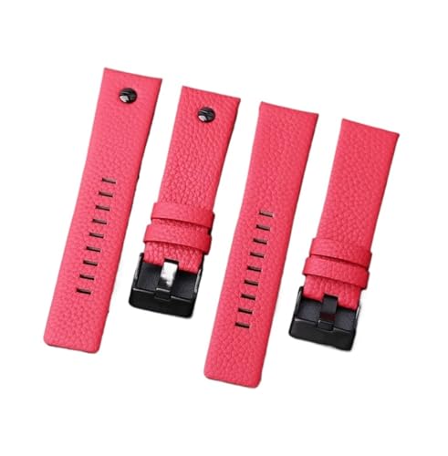 Bracelet en cuir pour Diesel DZ7395 en véritable vachette rouge