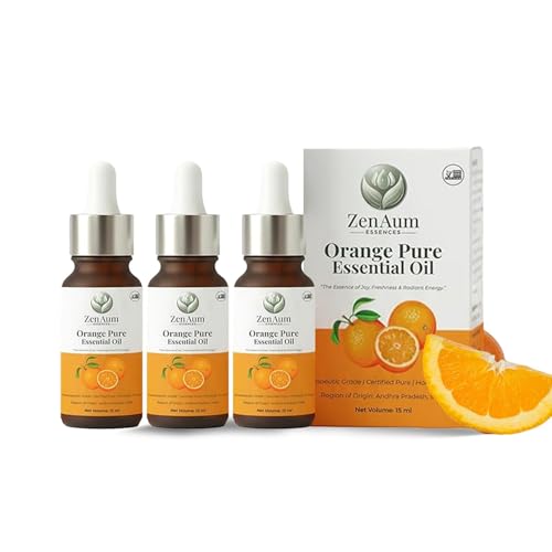Image of 100% Natural Orange Therapeutic Grade Essential Oil | 45ml (Pack of 3)| Mood Uplifting, Skin Brightening & Aromatherapy Sourced from Andhra Pradesh, India | GMP, ISO & IFRA Certified
