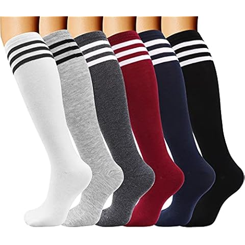 DRESHOW Casual Stripe Knee High Socks Cover