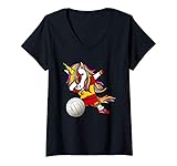 Dabbing volleyball art for volleyball practice or workout. Funny volleyball dabbing dancer for a volleyball player, coach or proud volleyball lover. Get your Spain's national flag volleyball design.