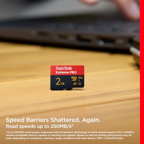 Image of SanDisk Extreme PRO microSDXC UHS-I Card 2TB, Up to 250MB /s Read Speed; Up to 150MB /s Write Speed