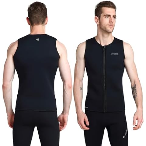 Unisex Premium Neoprene 2mm Sleeveless Vest Top - Front Zipper for Diving, Surfing, Swimming, Snorkeling - Women's & Men's Swimming Vest for Adults - Includes Neoprene Pants Cover