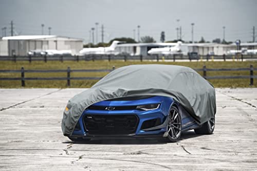 Image of Kayme Heavy Duty Car Cover Custom Fit Chevrolet Chevy Camaro ZL1 SS Z28 LT LE LS (1982-2025), Waterproof All Weather for Automobiles, Full Exterior Covers Sun Rain UV Protection.