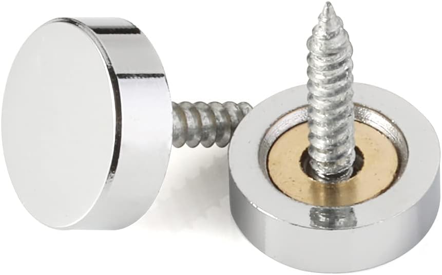 12mm (Pack of 4) Mirror Screws Decorative Cap Cover Nails, Polished Stainless Steel