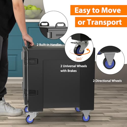 Costway 11316-CYPN End-Loading Insulated Food Pan Carrier W/Wheels thumb #3