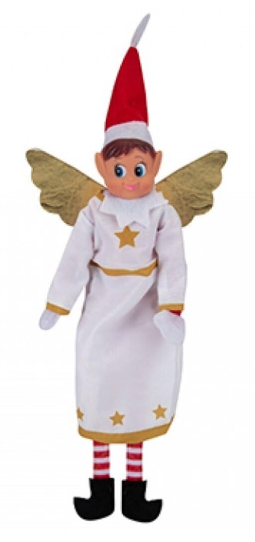 MARUKATSU Elves Behavin' Badly- Elf Papá Noel Elfo de Vinilo Suave de Pierna Larga con Sombrero con 1 Pieza de Ropa incluida- Ropa Modelo Aleatorio