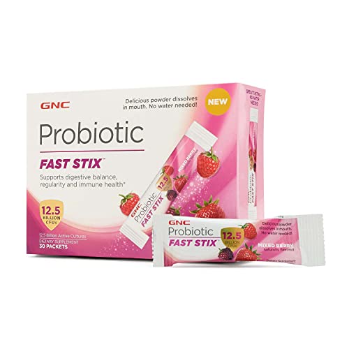 GNC Probiotic Fast Stix - Mixed Berry, 30 Packets, Supports Digestive Balance GNC Probiotic Fast Stix - Mixed Berry, 30 Packets, Supports Digestive Balance