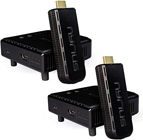 Nyrius Aries Pro Wireless HDMI Transmitter and Receiver to Stream HD 1080p 3D Video from Laptop, PC, Cable, Netflix, YouTube, PS4, Drones, Pro Camera, to HDTV/Projector/Monitor - 2 Pack
