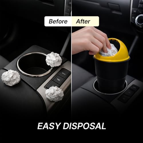 Image of HOORA Compact Car Dustbin | Mini Interior Trash Bin with One-Touch Lid | Spillproof & Leakproof | Fits Cup Holders, Door Pockets & Seat Gaps | Keeps Car Neat & Hygienic (Pack of 1)
