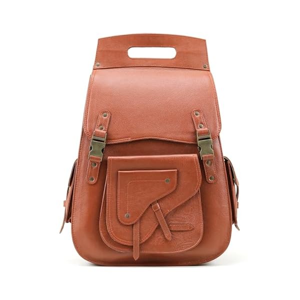 Handmade World Full Grain Leather Backpack for Men – Business Computer Backpack Fits Upto 17” Laptop, Office Work Travel Bag