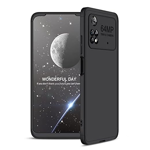 OOPKINS Compatível com Xiaomi Poco M4 Pro 4G capa à prova de choque 3 em 1 PC rígido material plástico antiarranhões proteção de corpo inteiro capa ultrafina para Xiaomi Poco M4 Pro 4G 3 em 1 PC preto