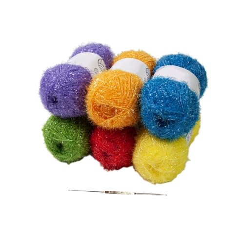 Oshhni Scrubby Yarn for Dishcloths Crochet Yarns DIY Quick Dry Assortment Assorted Colors for Dishwashing Scrubbing Cloths Knitting, Style B