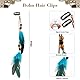 MWOOT Feder Haarschmuck Clip, Indianer Feder Haarverlängerungen Damen, Braun Drop Leder Choker Halskette, Federohrringe Blau, Boho Stammes-Schmuck für Frauen Karneval Cosplay Tribal Kostüm Party