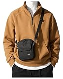BJLFS Black Small Side Shoulder Bag Crossbody Bag For Men Women Mini Messenger Satchel Bags Travel Purse Wallet Passport Holder Bags, Cell Phone Purse Neck Pouch Wallet- Unisex