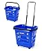 Araven Kosze na kółkach na zakupy 34 l z tworzywa sztucznego - opakowanie 10 - niebieskie