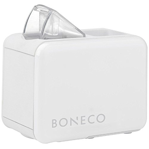 Boneco U7146 - Mini humidificador portátil de viaje compacto y práctico de 20 m² en color blanco con bolsa de viaje/almacenamiento incluida