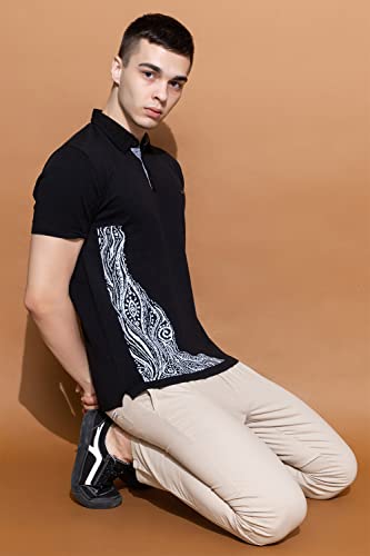 Image of Armisto Men's 100% Cotton Fancy Party Polo T-Shirt /Neutral Colour