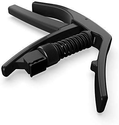 DAddario Guitar Capo  NS Artist - For 6-String Electric and Acoustic Guitars - Single Hand Use  Integrated Pick Holder -Black