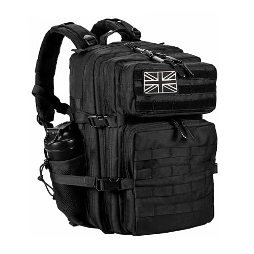LHI Military Tactical Backpack for Men and Women 45L Large waterproof Rucksack for School Hiking Trekking Hunting