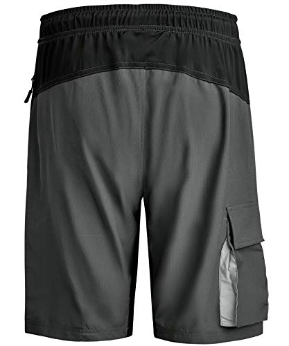 Vtuaol Men's Elastic Waist Cargo Shorts Comfy Relaxed Athletic Shorts With Pockets Khaki Us S #TOP1