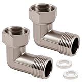 2 Stück 3/4 zoll Winkel 90 grad, 304 Edelstahl Beweglich Verschraubung, 3/4" IG/AG Winkelverschraubung, Rohrwinkel 3/4 zoll 90 grad, DN20 Rohrwinkel Bogen, Winkelverschraubung für Bewässerungsanlagen