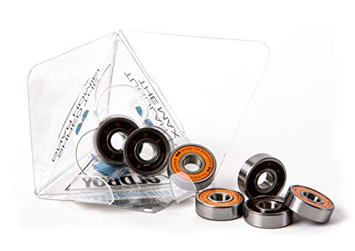 Oldboy Chrome Skateboard Bearings, Set Of 8 Bearings For Skateboard, Longboard, Inline Skates, Rollerblades, Lube Chrome Ball Bearings, Skateboard Accessories (608Rs Zro2 At 8 X 22 X 7 Mm) #TOP6