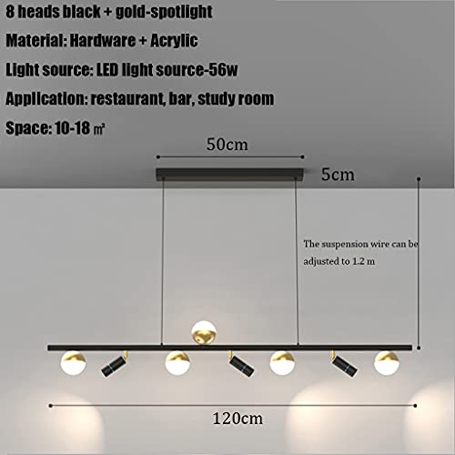 Lustre LED moderne en fer noir et diffuseur acrylique haute performance - 8