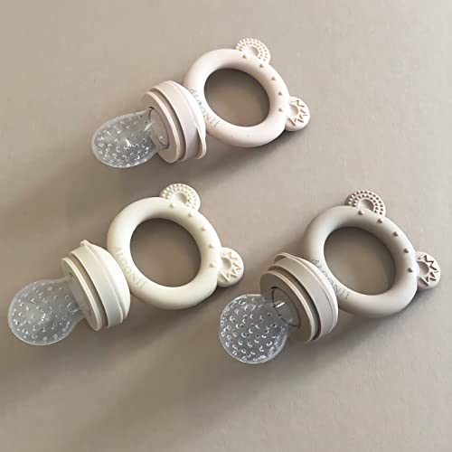 Alimentador de frutas de silicona para oso | Chupete para alimentos para bebés de Aloonii (Chocolate) Cover