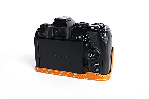 Demi-housse en cuir véritable marron Olympus Om-D E-M1 Mark II - 3