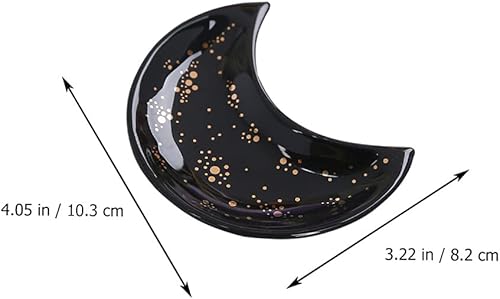 Miniatura 6 de generic Placa de luna de cerámica decorativa en forma de luna organizador de plato de joyería pendiente anillo soporte de collar plato de aperitivo