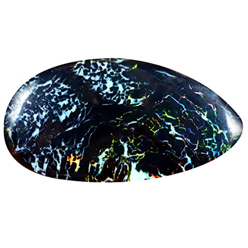 Opale australienne Boulder naturelle 4.31 ct taillée en poire libre 19x11mm