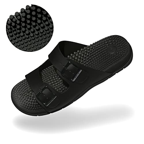 Revs - Lochy - Men’s Double Strap Reflexology Massage Sandals3