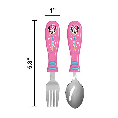 Zak Designs MMCX-U390-AMZ Disney Minnie - Kid Flatware Set With Fun Character Art On Both Utensils, Non Slip Fork And Spoon Set Is Perfect For Encouraging Picky Kids To Finish Their Plates  thumb #4